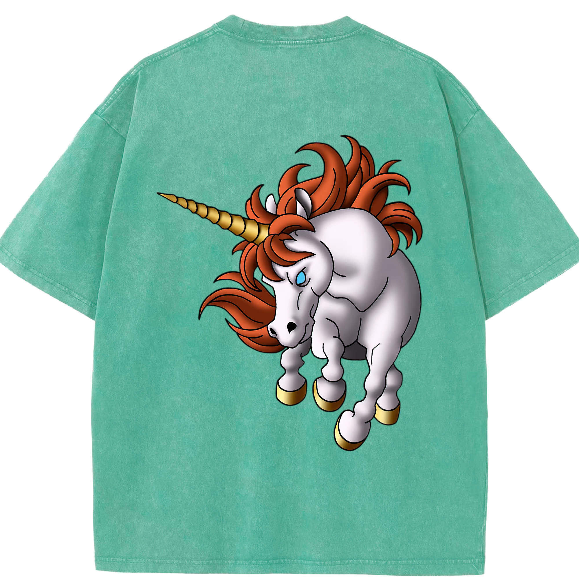 （画像用） ドラゴンクエスト Doragon Kuesuto Dragon Quest 綿100% ヴィンテージ風 半袖Tシャツ（背面プリント）